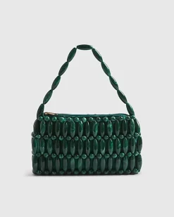 Green Beaded Clutch Bag