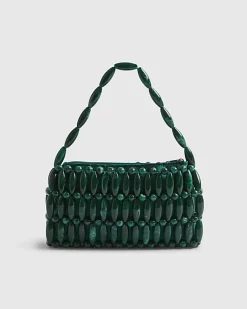 Green Beaded Clutch Bag