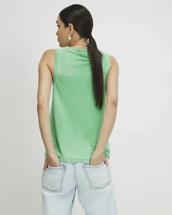 Green Burnout Tank Top