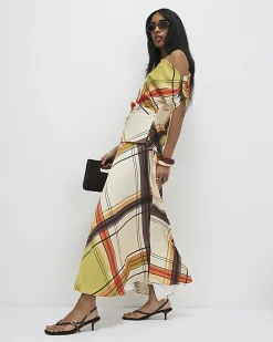 Green Check Maxi Skirt