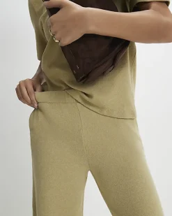 Green Cosy Wide Leg Joggers