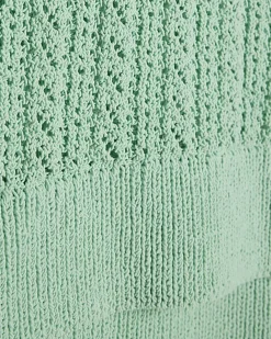 Green Crochet Knit Vest Top