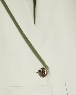 Green Crop Sleeve Pocket Blazer