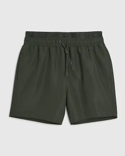 Green Double Waistband Swim Shorts