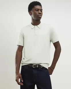 Green Essential Slim Fit Knitted Polo Shirt