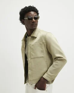 Green Faux Suede Shacket