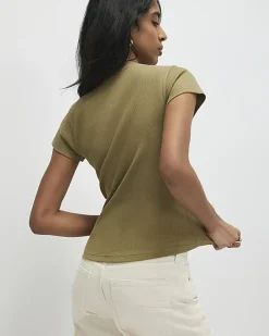 Green Fitted Rib T-Shirt
