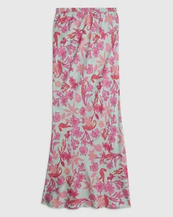 Green Floral Maxi Skirt