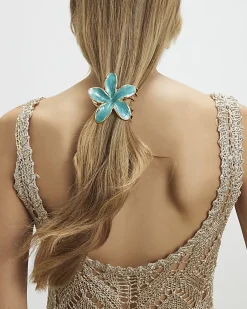 Green Flower Claw Hair Clip