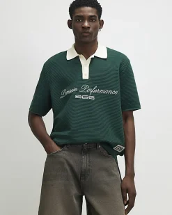Green Knitted Short Sleeve Penrose Shirt