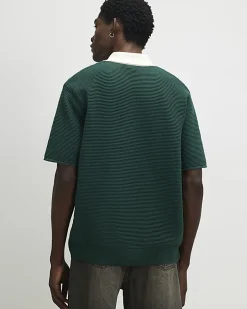 Green Knitted Short Sleeve Penrose Shirt