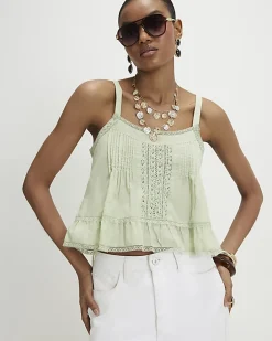 Green Lace Trim Cami