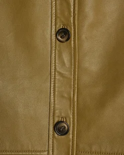 Green Leather Overshirt