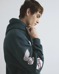 Green Oversized Fit Applique Hoodie