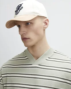 Green Oversized Fit Stripe V Neck T-Shirt