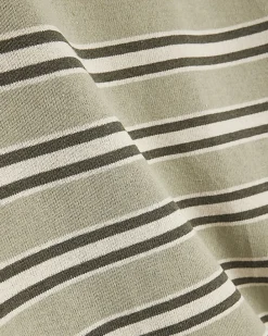Green Oversized Fit Stripe V Neck T-Shirt