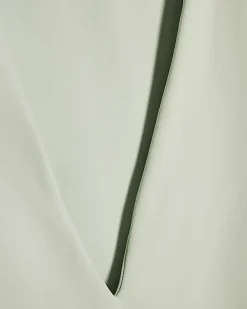 Green Plunge Neckline Long Sleeve Bodysuit