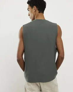 Green Regular Fit Essential Tank Top