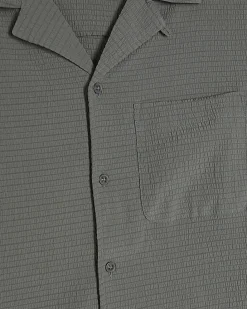 Green Regular Fit Textured Short Sleeve Shirt