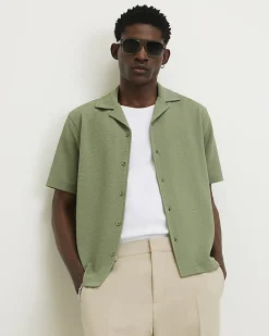 Green Regular Fit Textured Shirt
