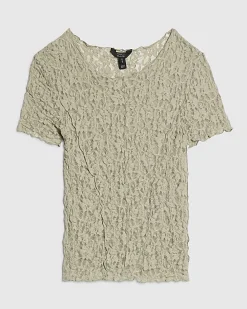Green Short Sleeve Lace Top