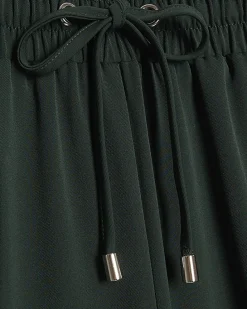 Green Side Stripe Drawstring Wide Leg Joggers