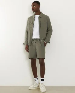 Green Skinny Fit Stretch Shorts