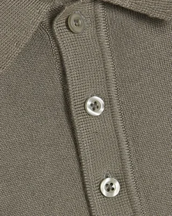 Green Slim Fit Knitted Polo Shirt