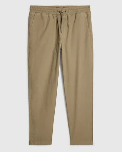 Green Slim Fit Stretch Textured Joggers