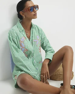 Green Striped Toucan Shirt