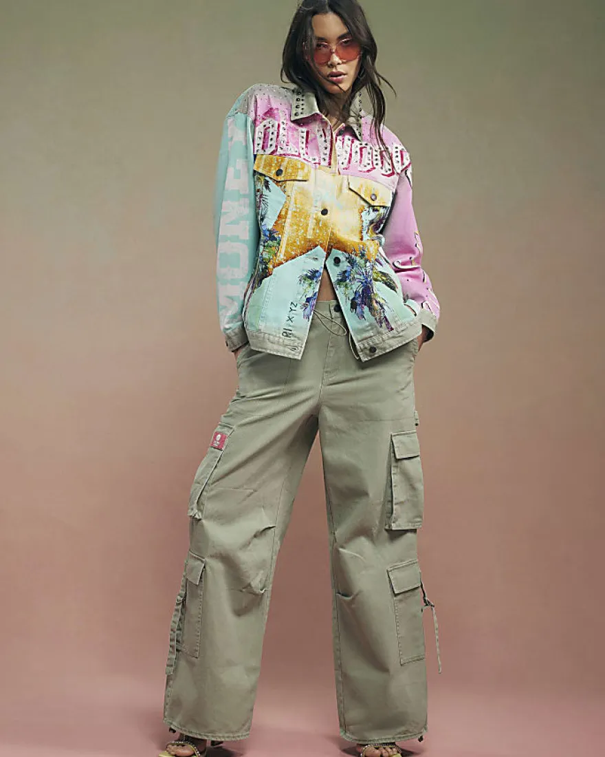 Green Year Zero Denim Printed Trucker Jacket
