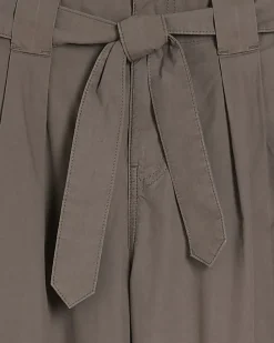Grey Belted Wide Leg Trousers