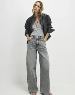 Grey Classic Barrel Jeans