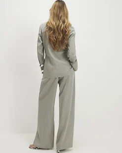 Grey Elasticated Wide Leg Trousers