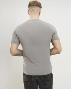 Grey Essential Muscle Fit Stretch T-shirt
