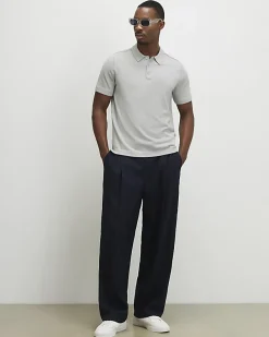 Grey Essential Slim Fit Knitted Polo Shirt
