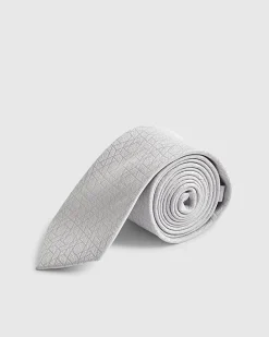 Grey Geometric Tie