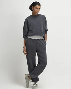 Grey Long Sleeve Burnout Sweatshirt