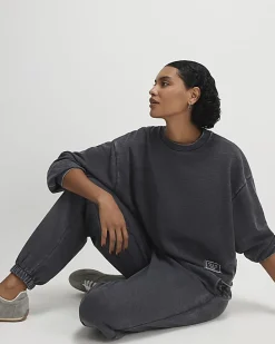 Grey Long Sleeve Burnout Sweatshirt