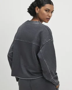 Grey Long Sleeve Burnout Sweatshirt