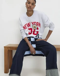 Grey Long Sleeve New York Sweatshirt