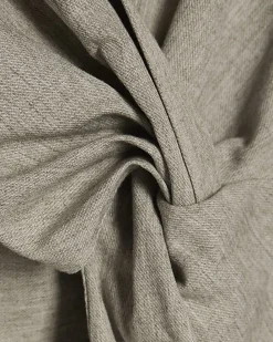 Grey Long Sleeve Twisted Collared Top