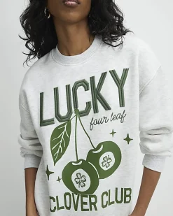 Grey Lucky Clover Sweatshirt