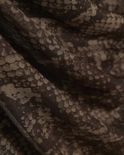 Grey Mesh Snake Print Sleeveless Maxi Dress