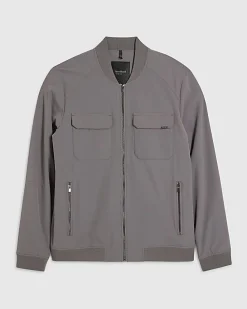 Grey Muscle Fit Bomber Jacket