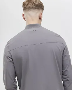 Grey Muscle Fit Bomber Jacket