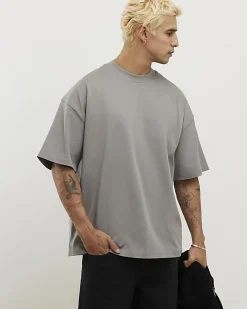 Grey Oversized Fit Crew Neck T-Shirt