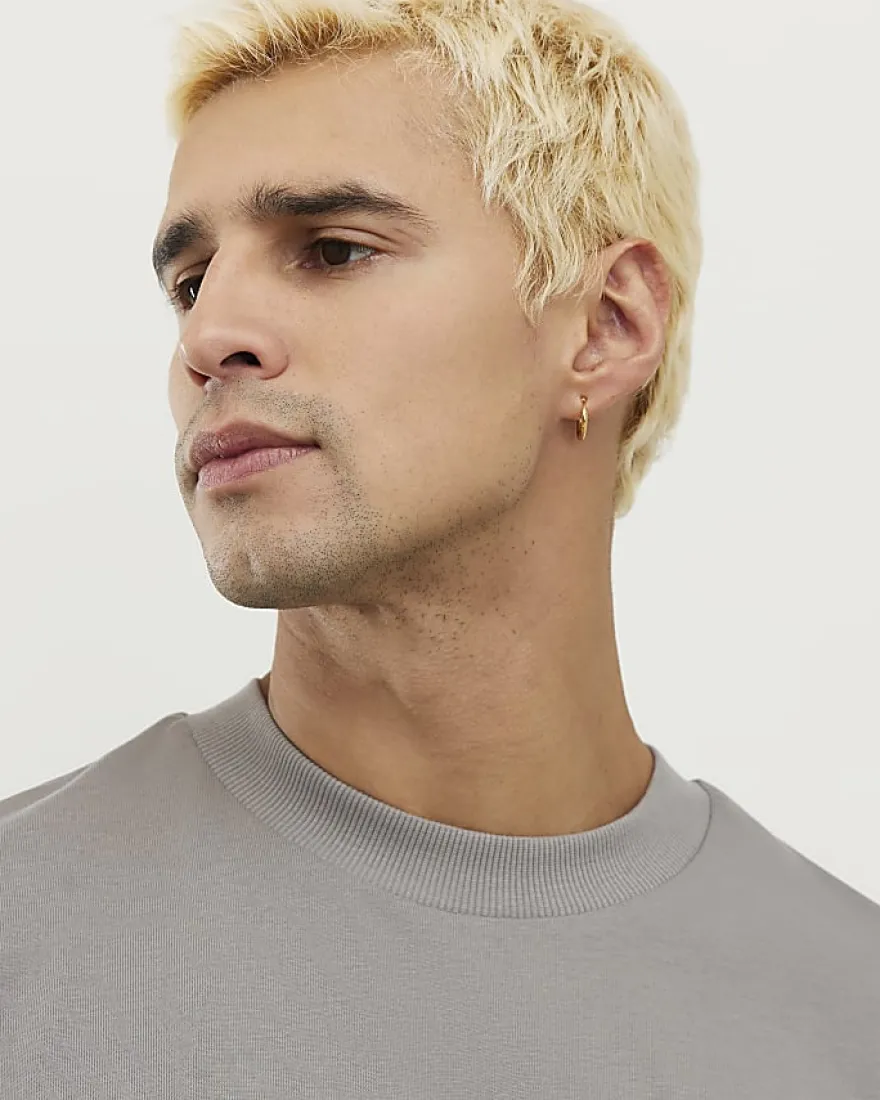 Grey Oversized Fit Crew Neck T-Shirt