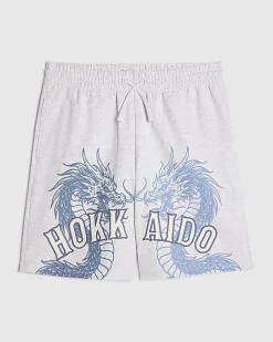 Grey Oversized Fit Hokkaido Washed Shorts
