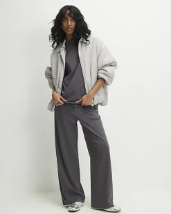 Grey Oversized Seam Front T-shirt